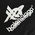Black Cotton Logo Pullover - Men's