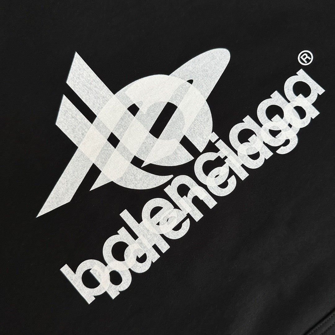 Black Cotton Logo Pullover - Men's