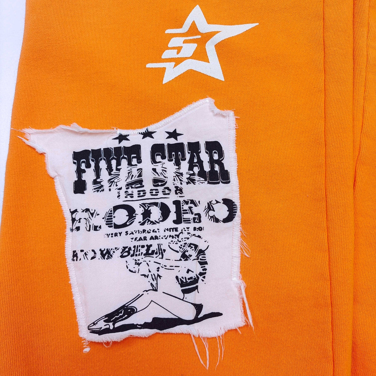 Orange Cotton Text Print Joggers - Men's