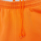 Orange Cotton Text Print Joggers - Men's