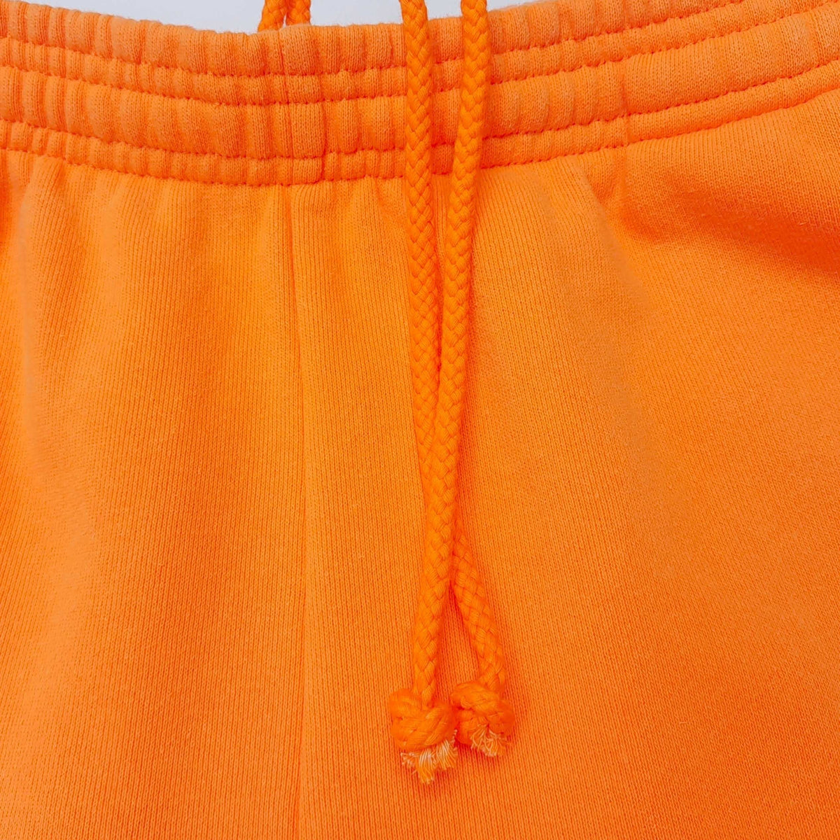 Orange Cotton Text Print Joggers - Men's