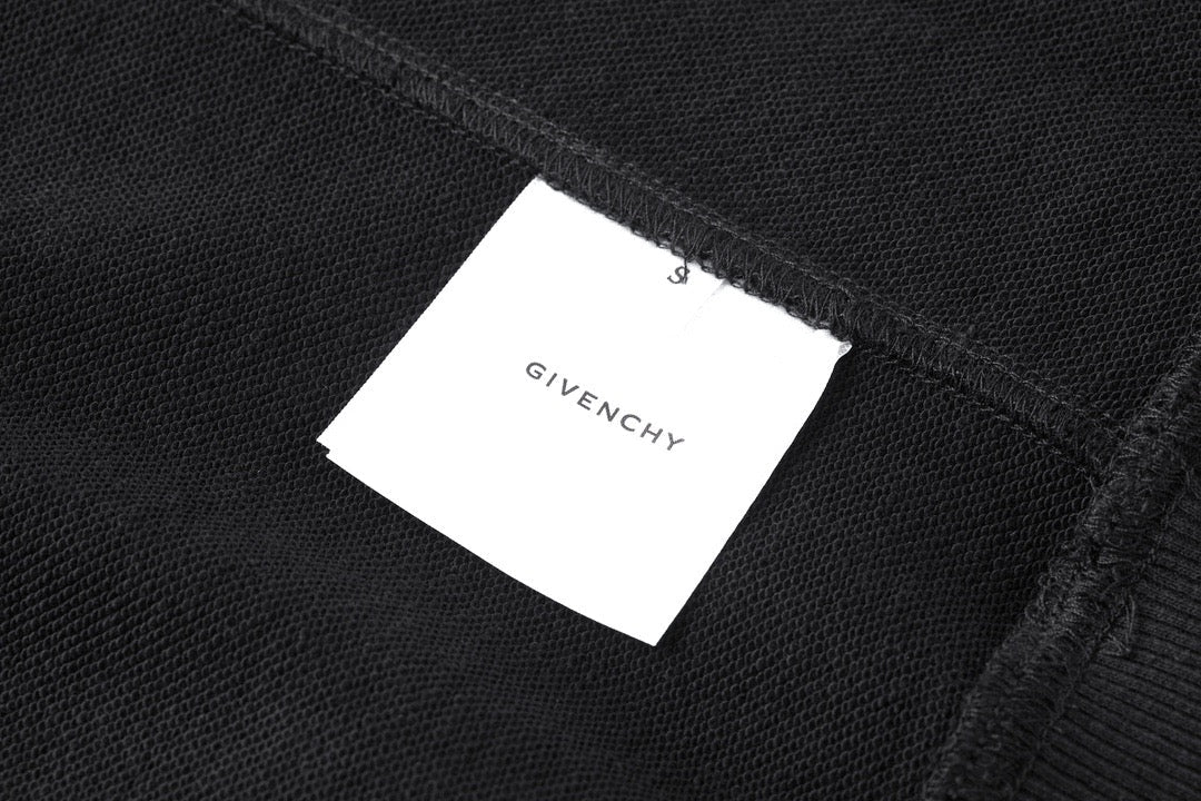 Black Cotton Bold Text Crewneck - Men's