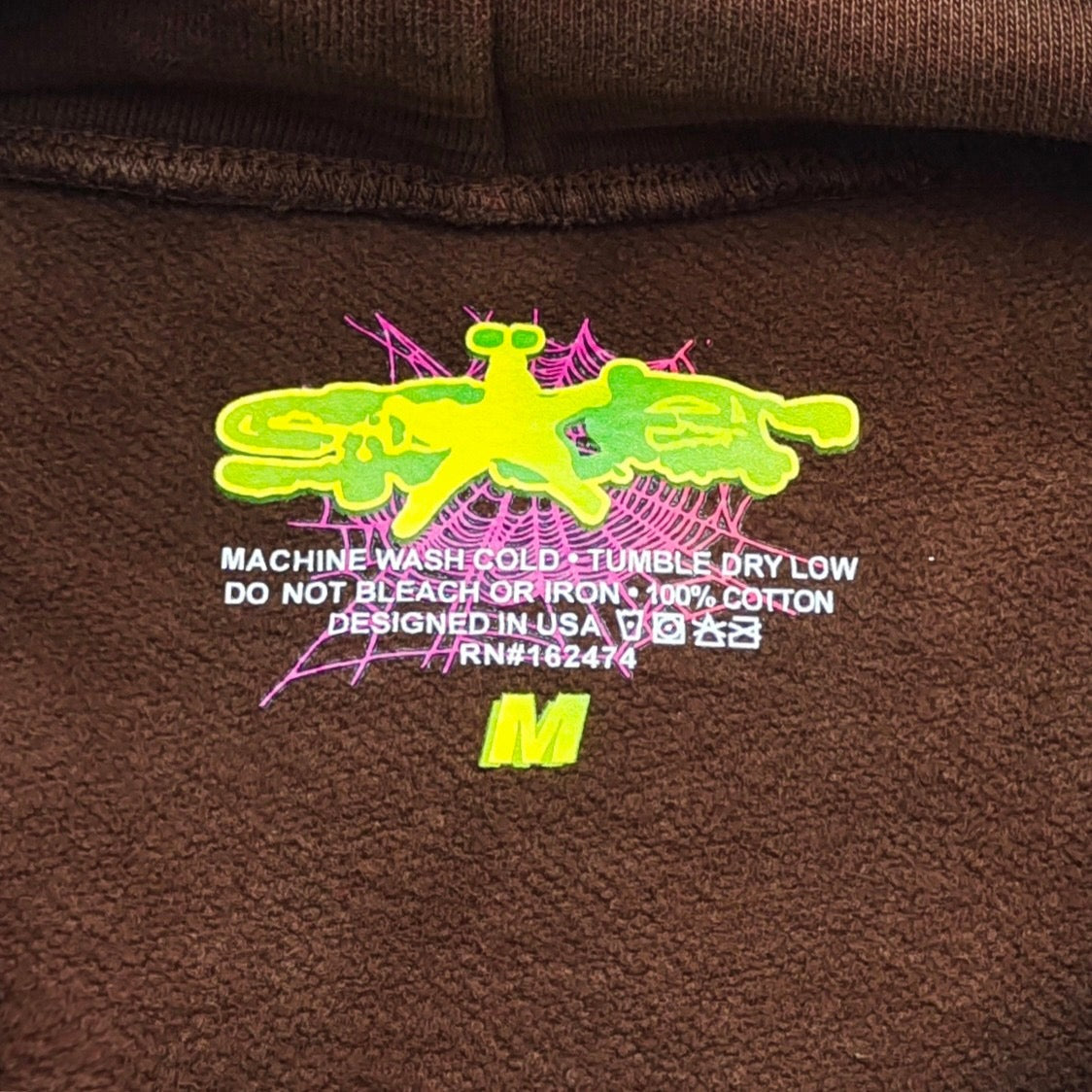 Brown Cotton Web Print Pullover - Men's