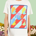 Bunny print cotton jersey T-shirt – animal motifs often feature in collections, sometimes accompanied by signature – LUX VERSE Luxury Designer Fashion Outlet