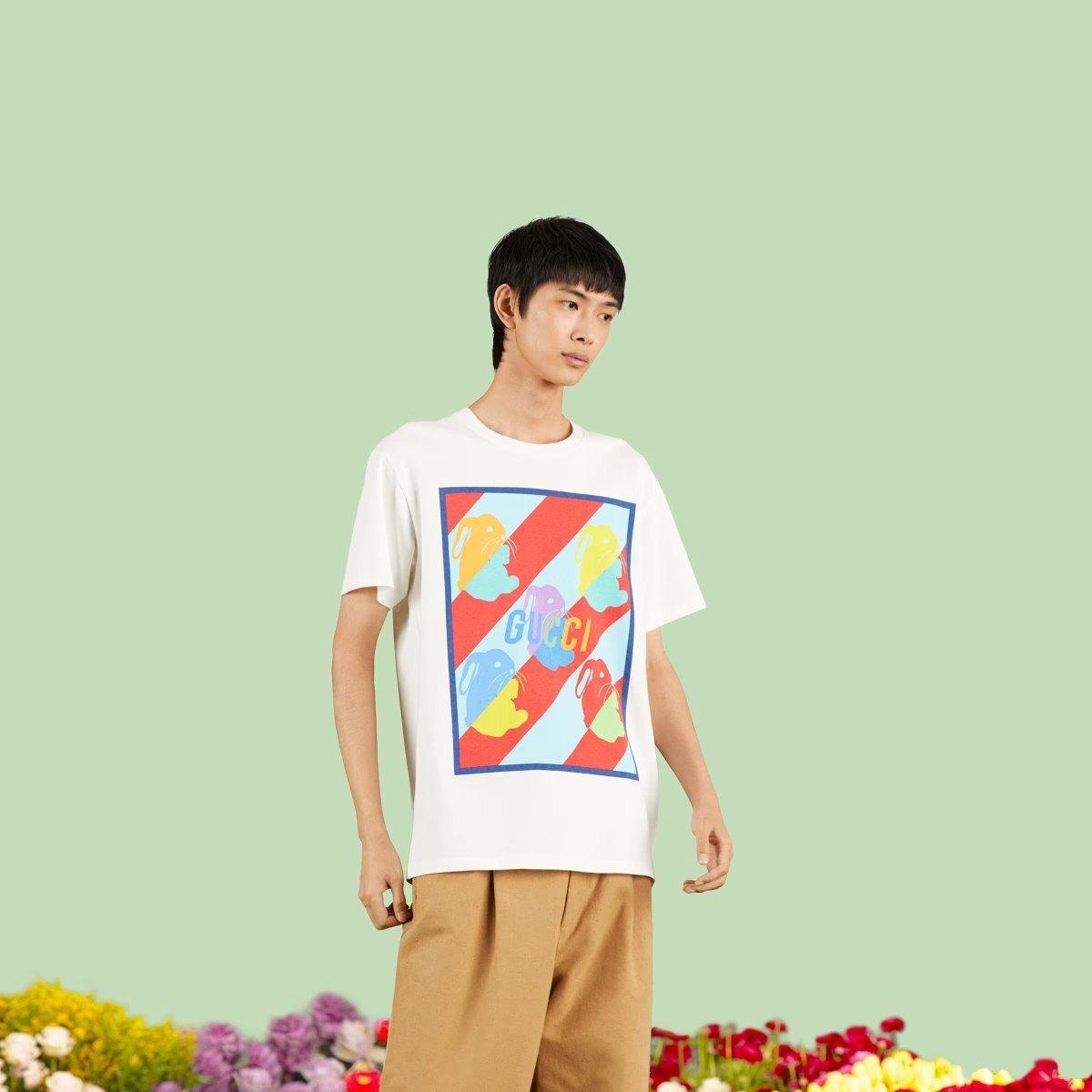 Bunny print cotton jersey T-shirt – in celebration of the Year of the Rabbit, as well as the arrival of Spring, the – LUX VERSE Luxury Designer Fashion Outlet
