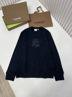 Navy Cotton Tonal Emblem Crewneck - Men's