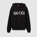 Black Cotton Bold Text Pullover - Men's