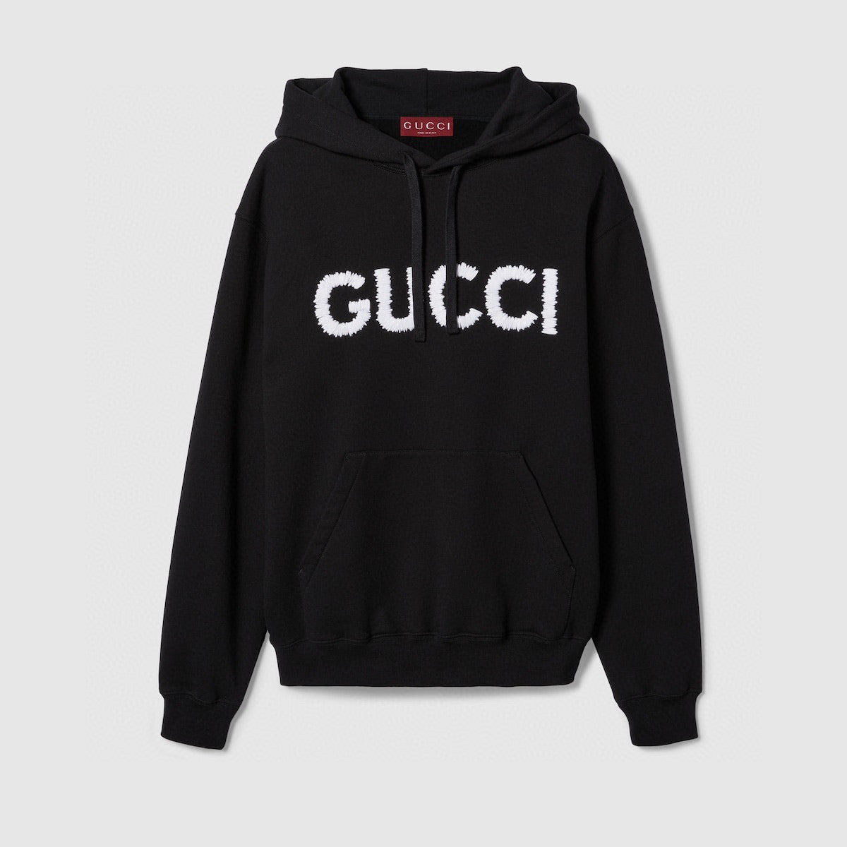 Black Cotton Bold Text Pullover - Men's