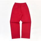 Red Cotton Arch Text Joggers - Men's