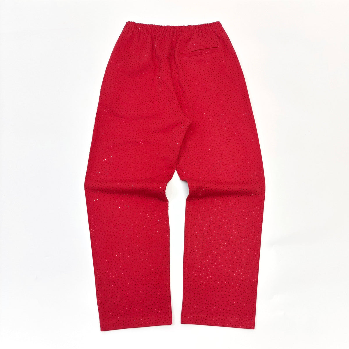 Red Cotton Arch Text Joggers - Men's