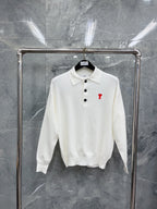 Cream Knit Heart Logo Long-Sleeve - Men's