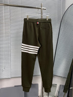Navy Cotton Bar Stripe Joggers - Men's
