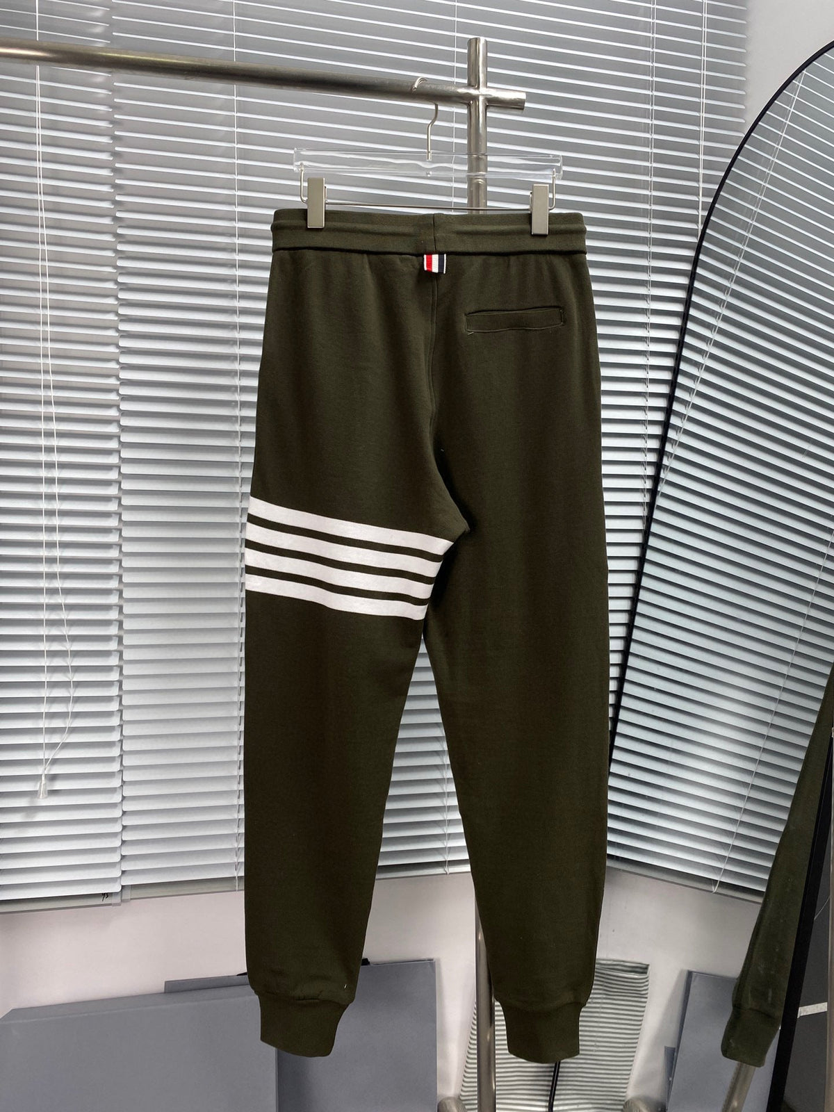 Navy Cotton Bar Stripe Joggers - Men's