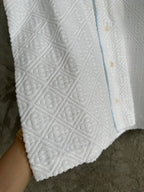 White Knit Waffle Short-Sleeve - Men's