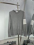 4-Bar Crewneck Navy Knit - Men's