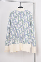 Blue Jacquard Monogram Cardigan - Men's
