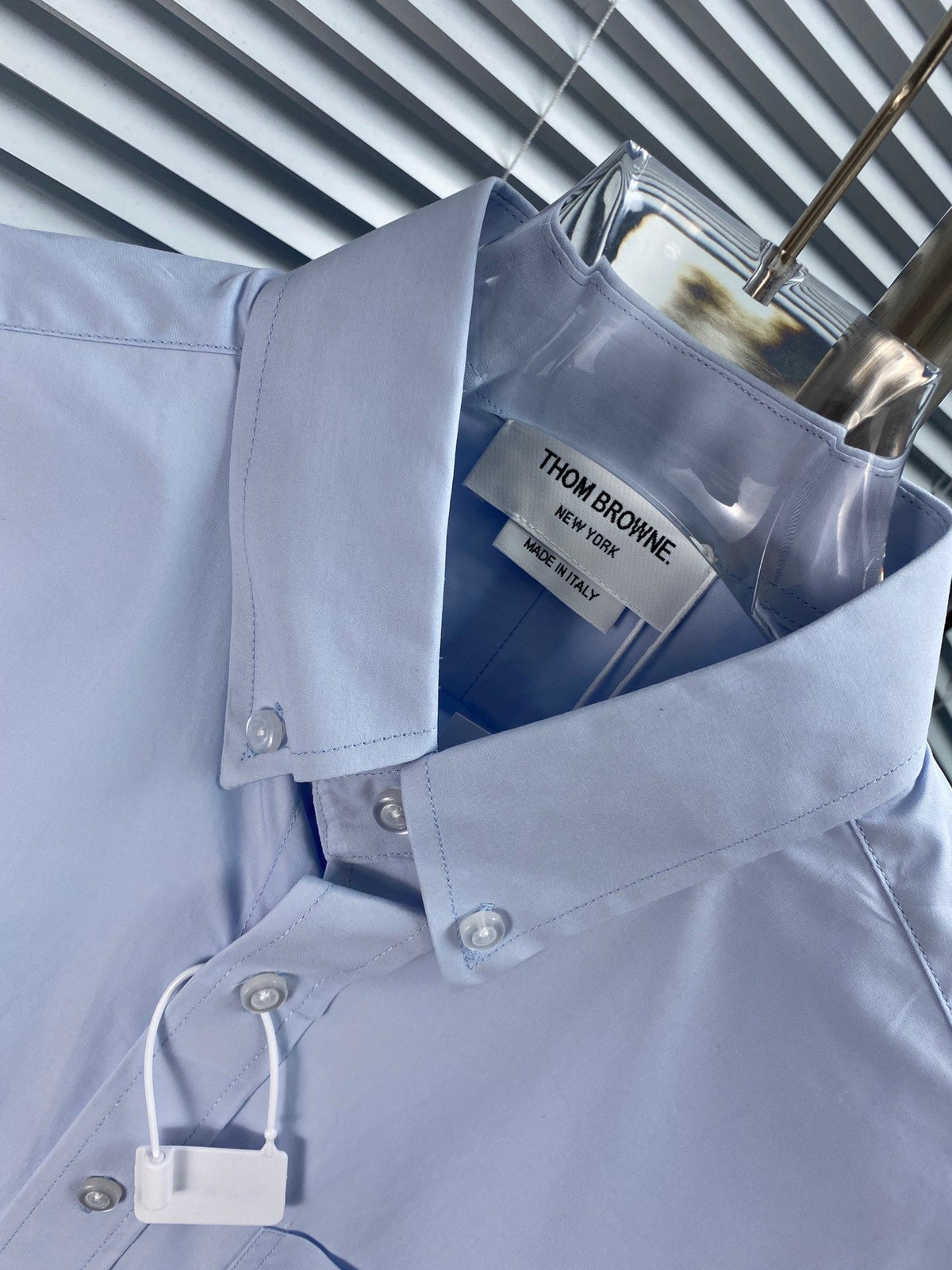 Blue Cotton Oxford Long-Sleeve - Men's