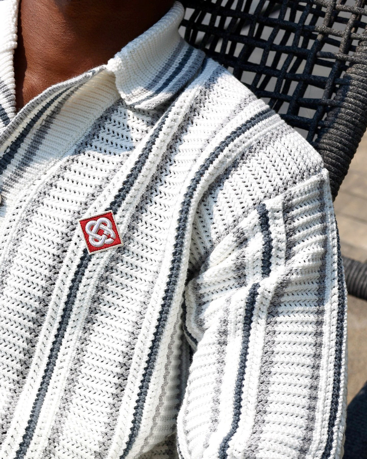 Pinstripe Silk Shirt - Men's