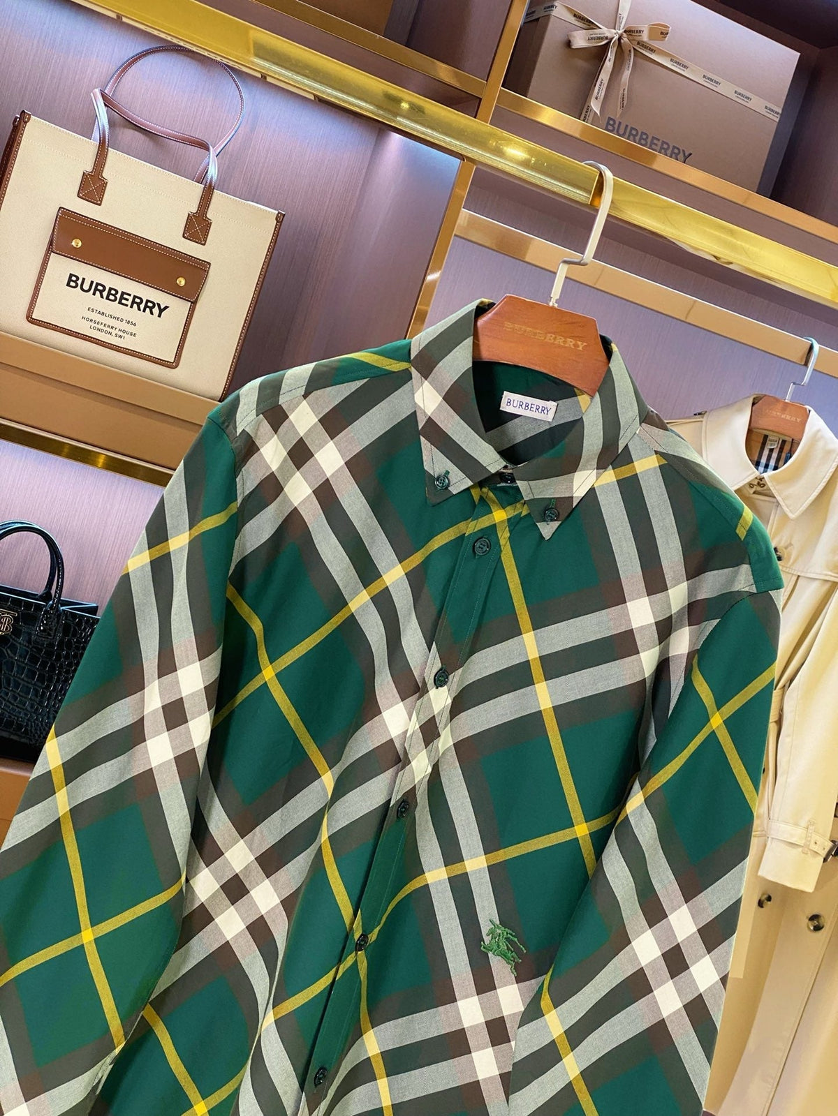 Green Flannel Check Long-Sleeve - Men's