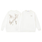 Cream Cotton Small Text Crewneck - Men's