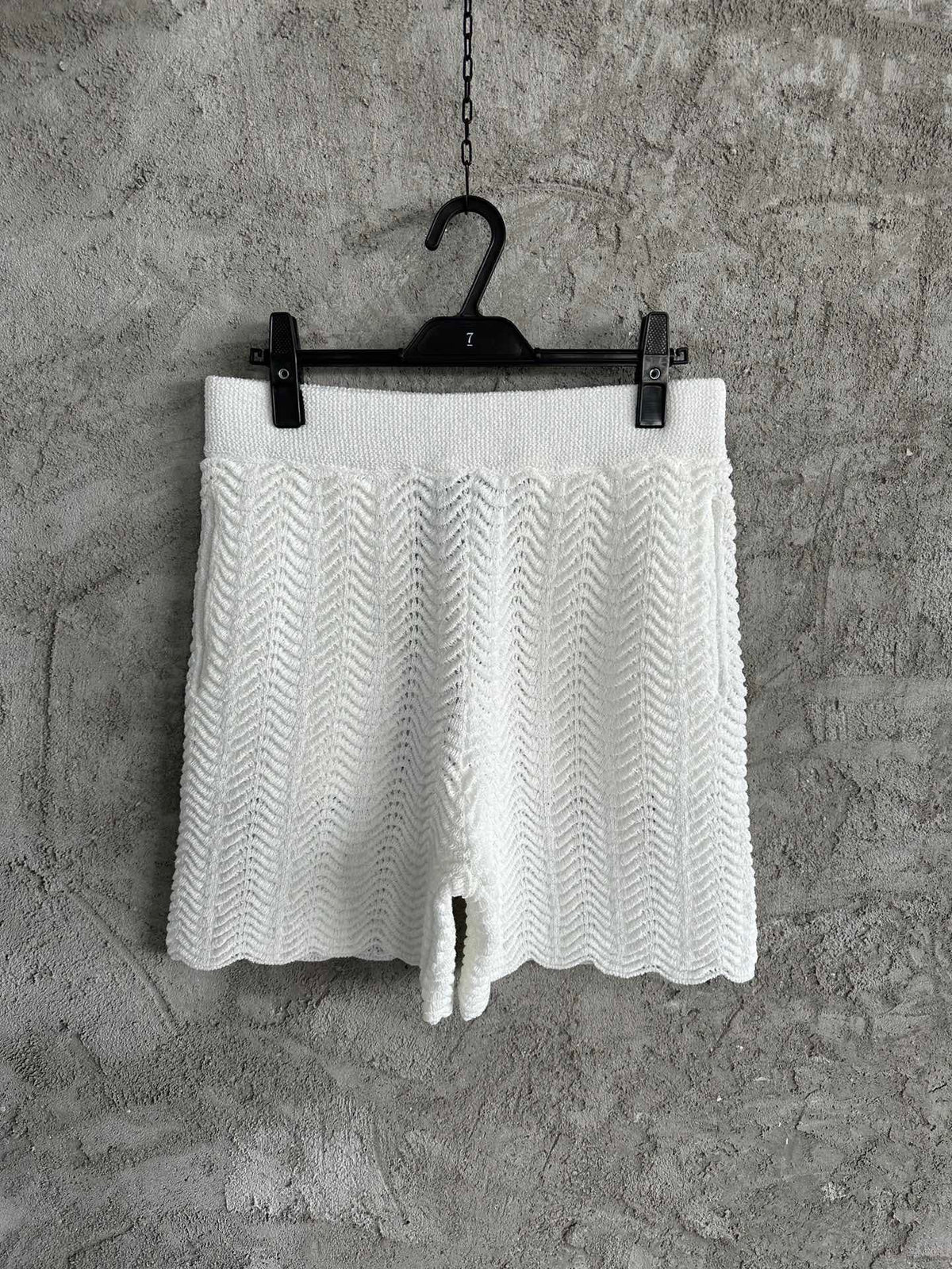 White Knit Crochet Drawstring - Men's