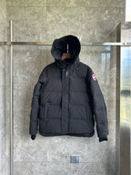 Black and White Puffer Jacket - Men's
