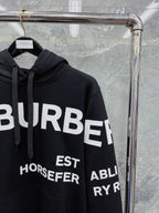 Black Cotton Text Print Pullover - Men's
