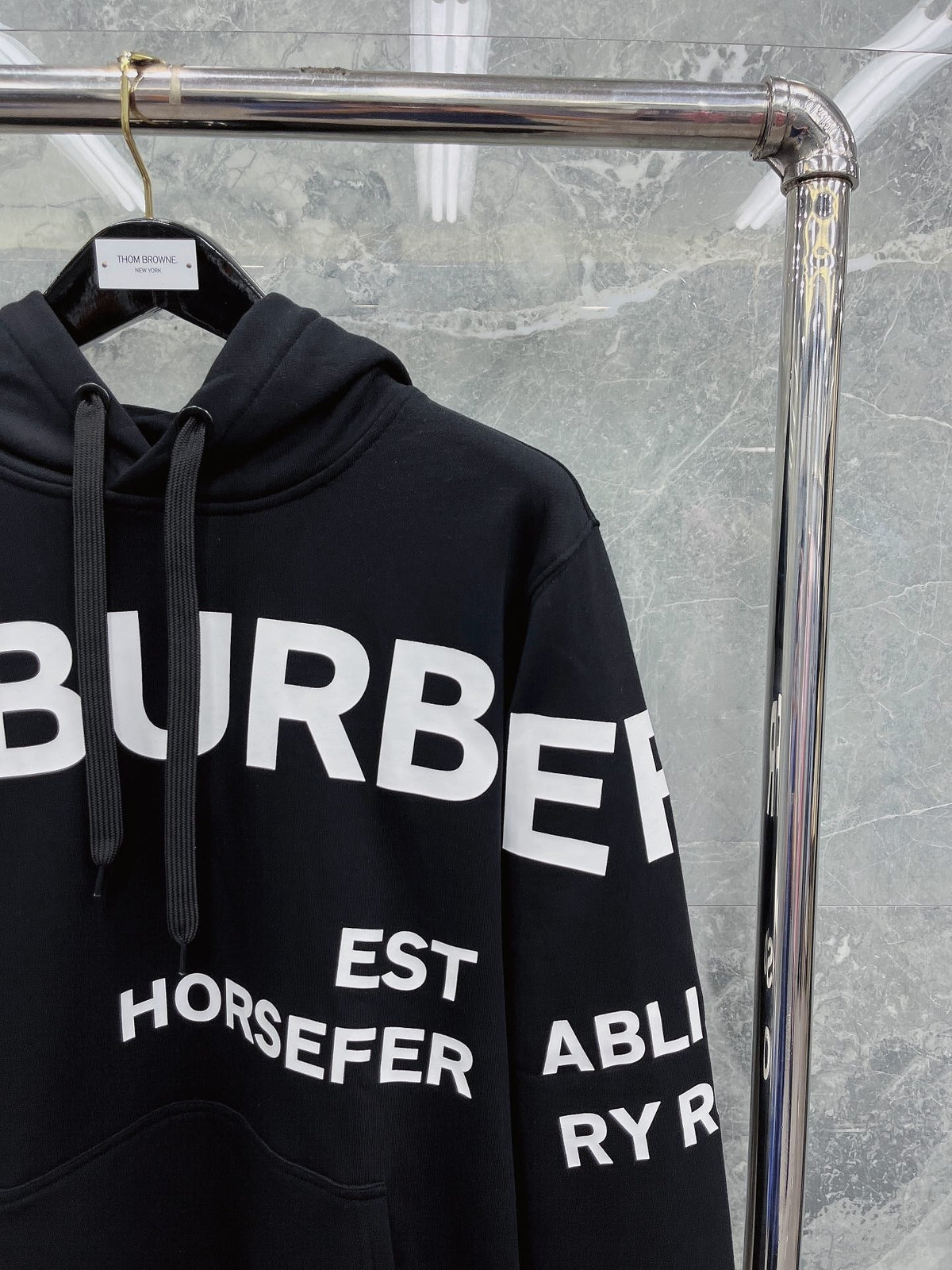 Black Cotton Text Print Pullover - Men's