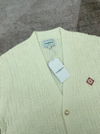 Navy Wool Cable Cardigan - Men's