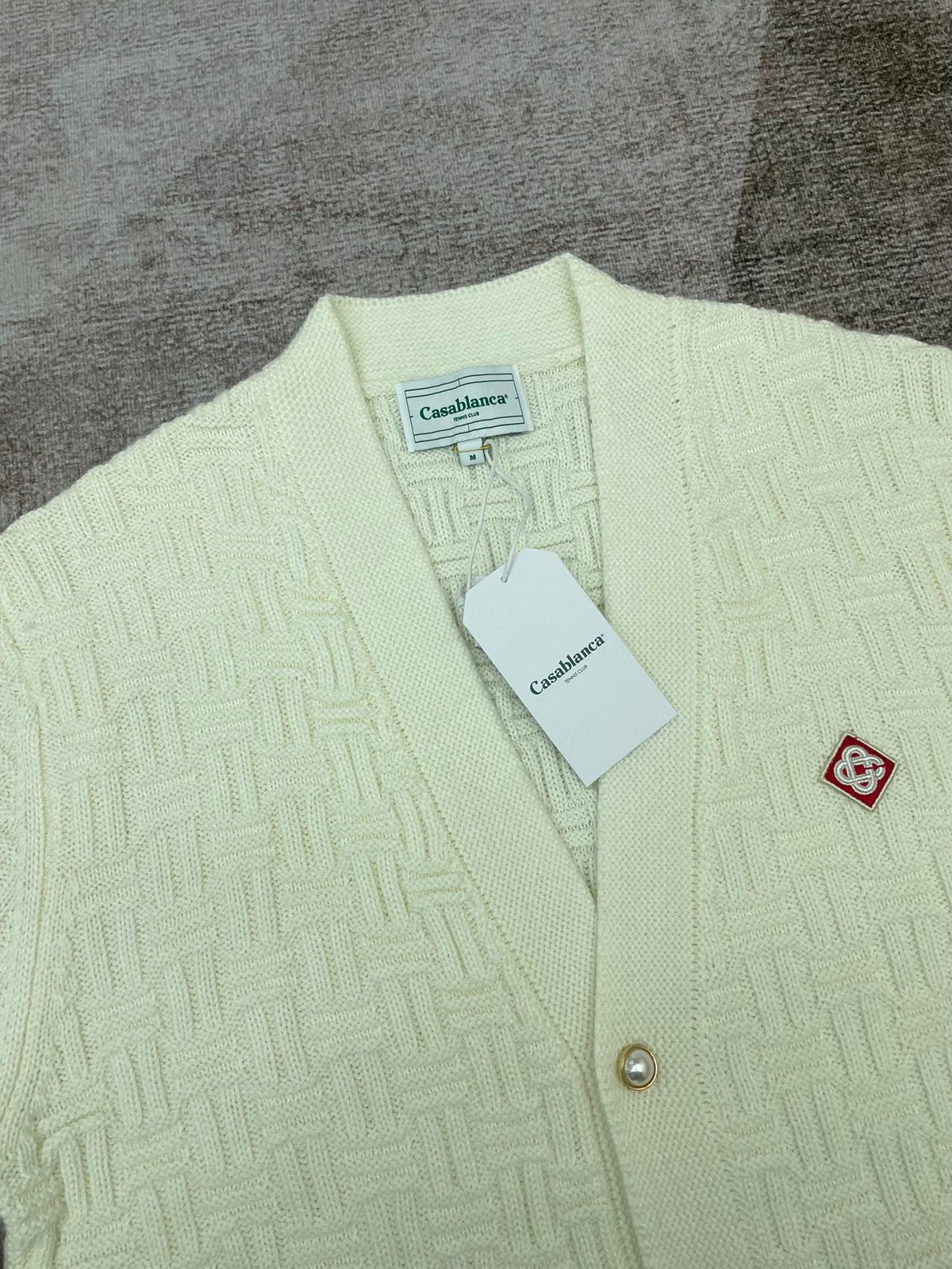 Navy Wool Cable Cardigan - Men's