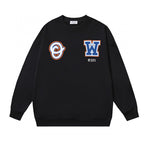 Black Cotton Patch Crewneck - Men's