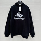 Black Cotton Logo Pullover - Men's