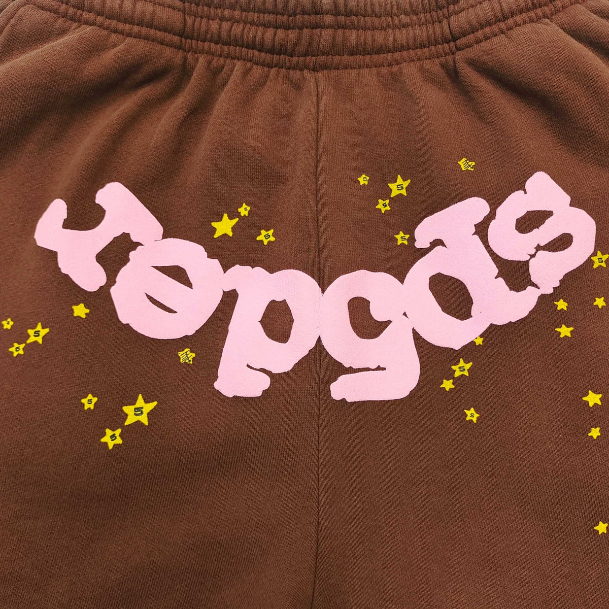 Brown Cotton Graphic Joggers - Men's