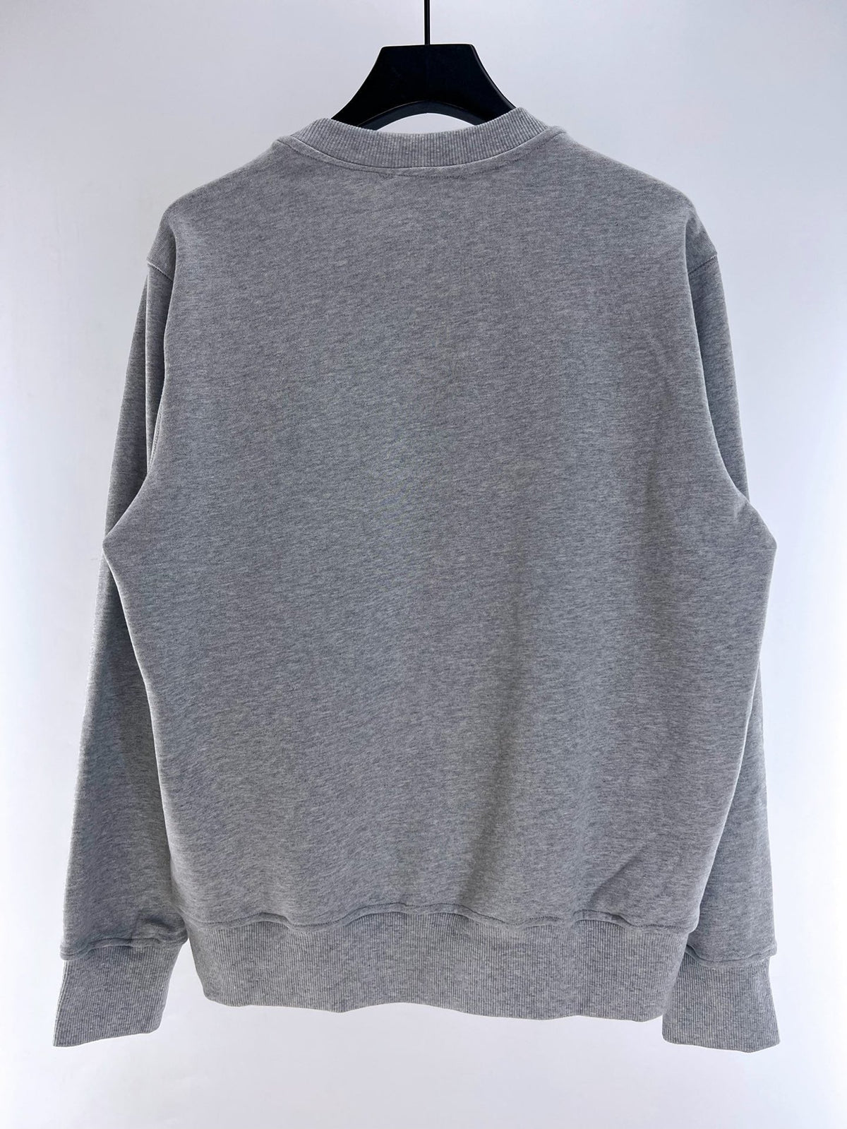 Grey Cotton Crest Graphic Crewneck - Men's