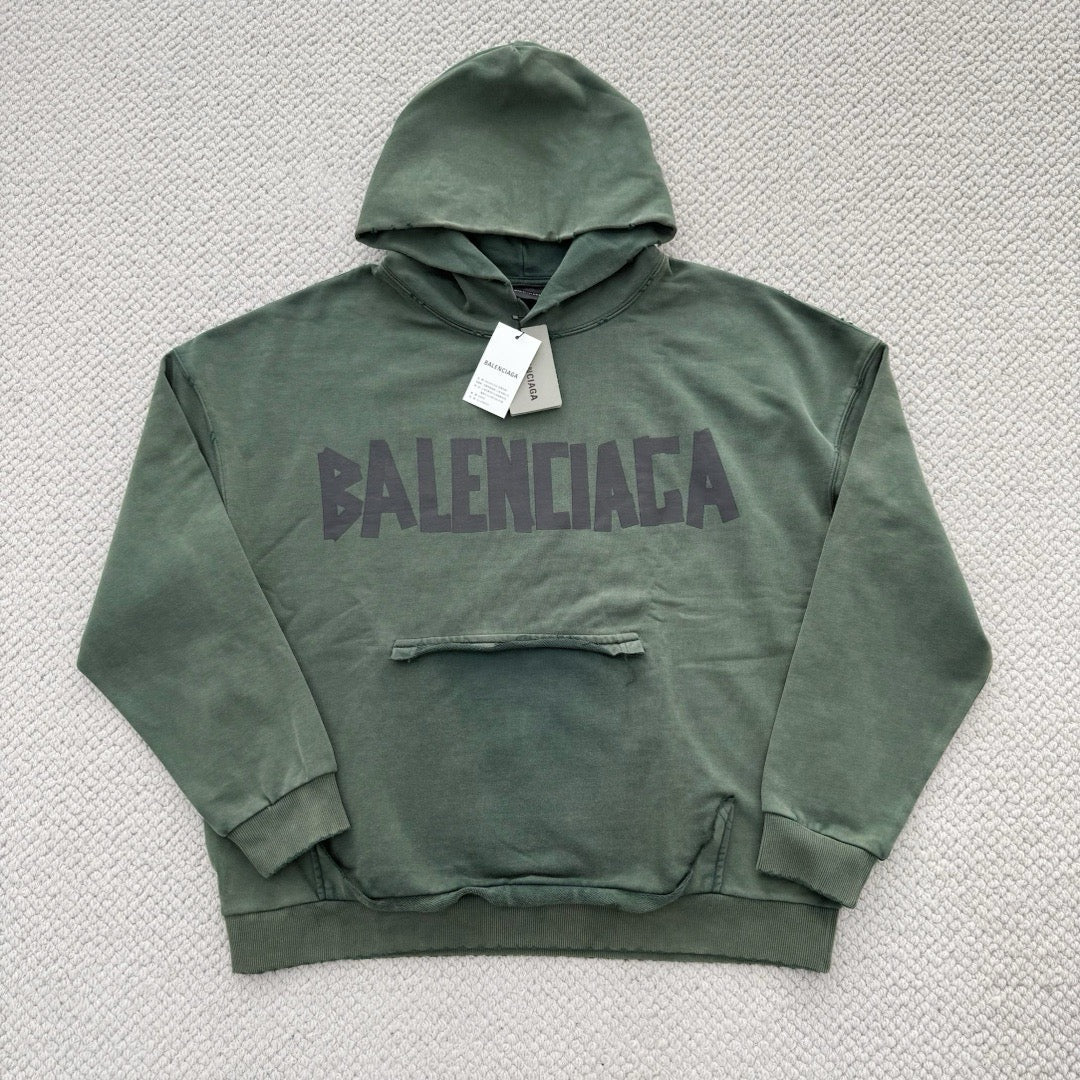 Green Cotton Text Logo Pullover - Men's