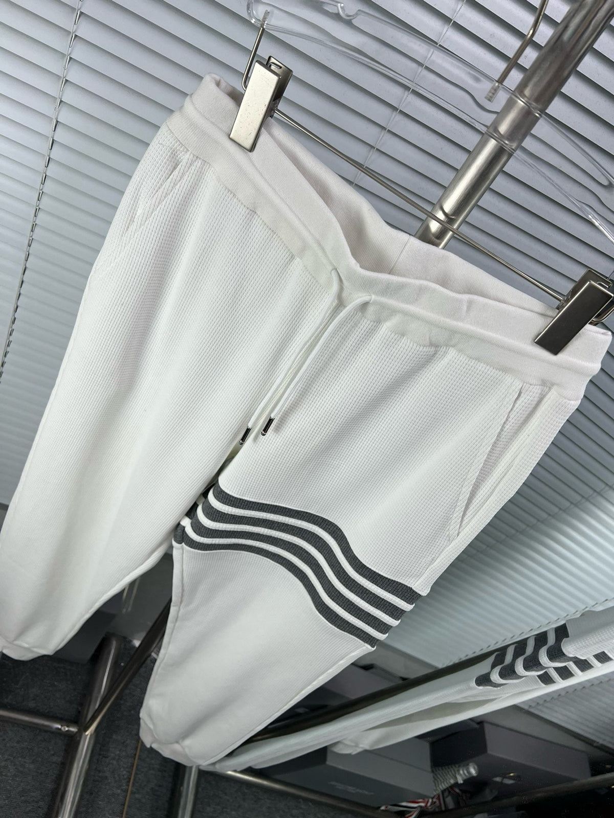 Grey Cotton Four-Bar Joggers - Men's
