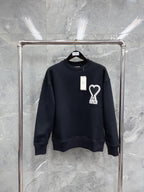 Navy Cotton Heart Logo Crewneck - Men's