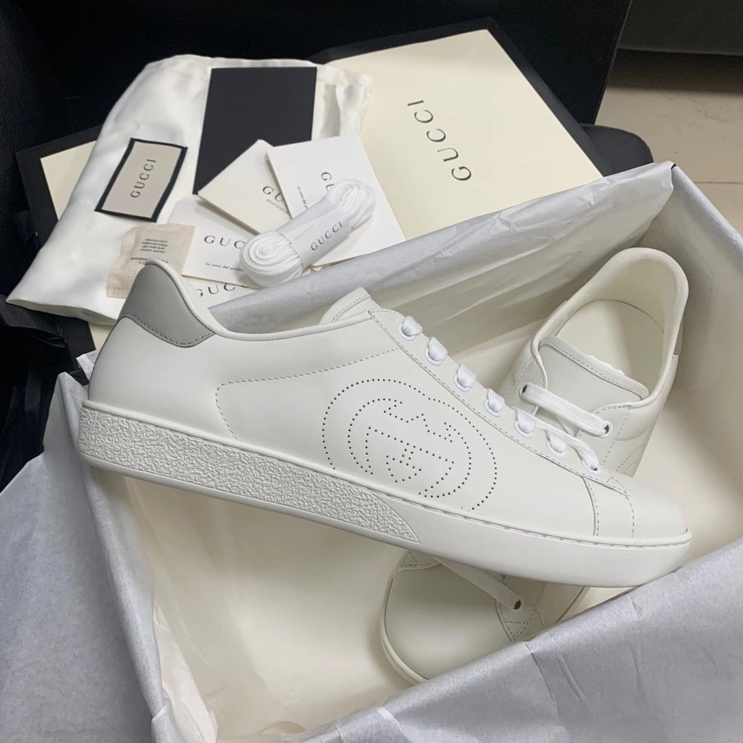 Screener GG White Sneakers - Men's