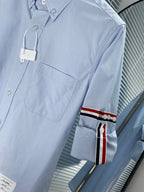 Blue Cotton Oxford Long-Sleeve - Men's