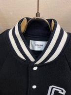 Black Wool Letter Varsity - Men's