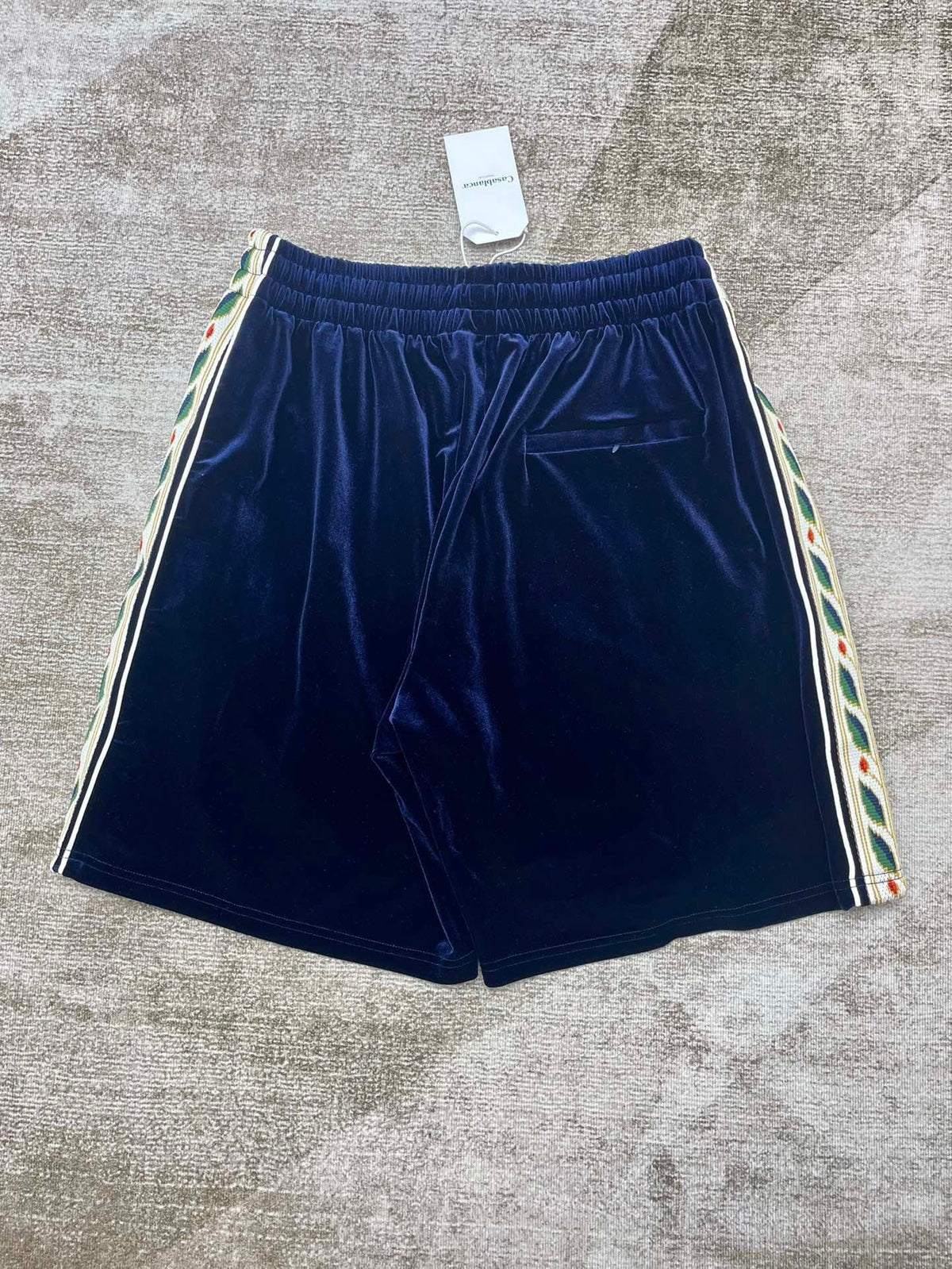 Navy Velour Side Tape Drawstring - Men's
