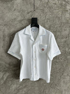 White Knit Waffle Short-Sleeve - Men's