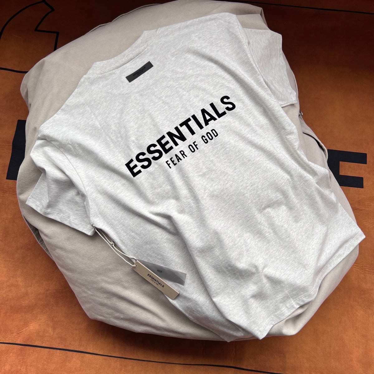 Grey Cotton Text Logo Short-Sleeve - Men's