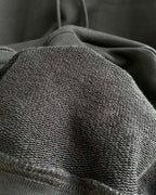 Black Cotton Chest Logo Half-Zip - Men's