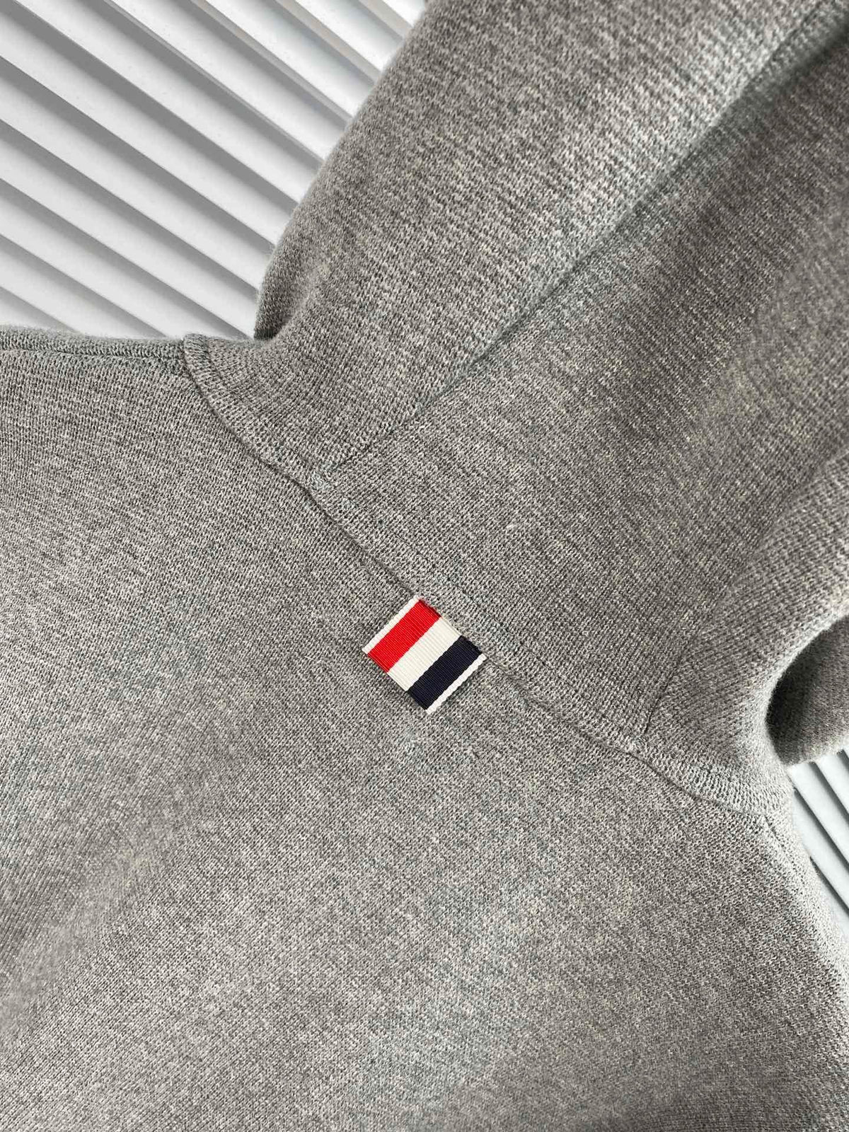 Navy Cotton Striped Sleeve Zip-Through - Men's