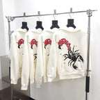 Cream Cotton Graphic Pullover - Men's