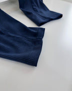 Navy Velour Drawstring Wide-Leg - Women's