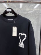 Navy Cotton Heart Logo Crewneck - Men's