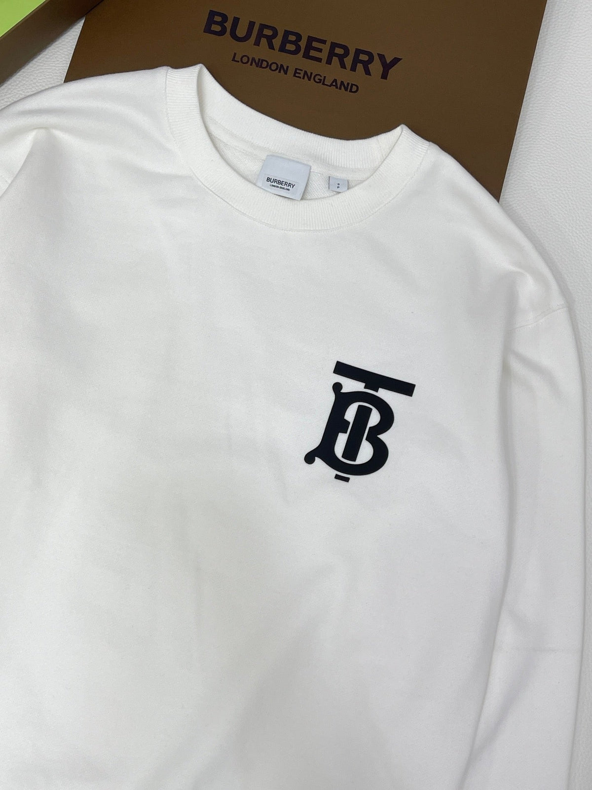 Black Cotton Monogram Crewneck - Men's