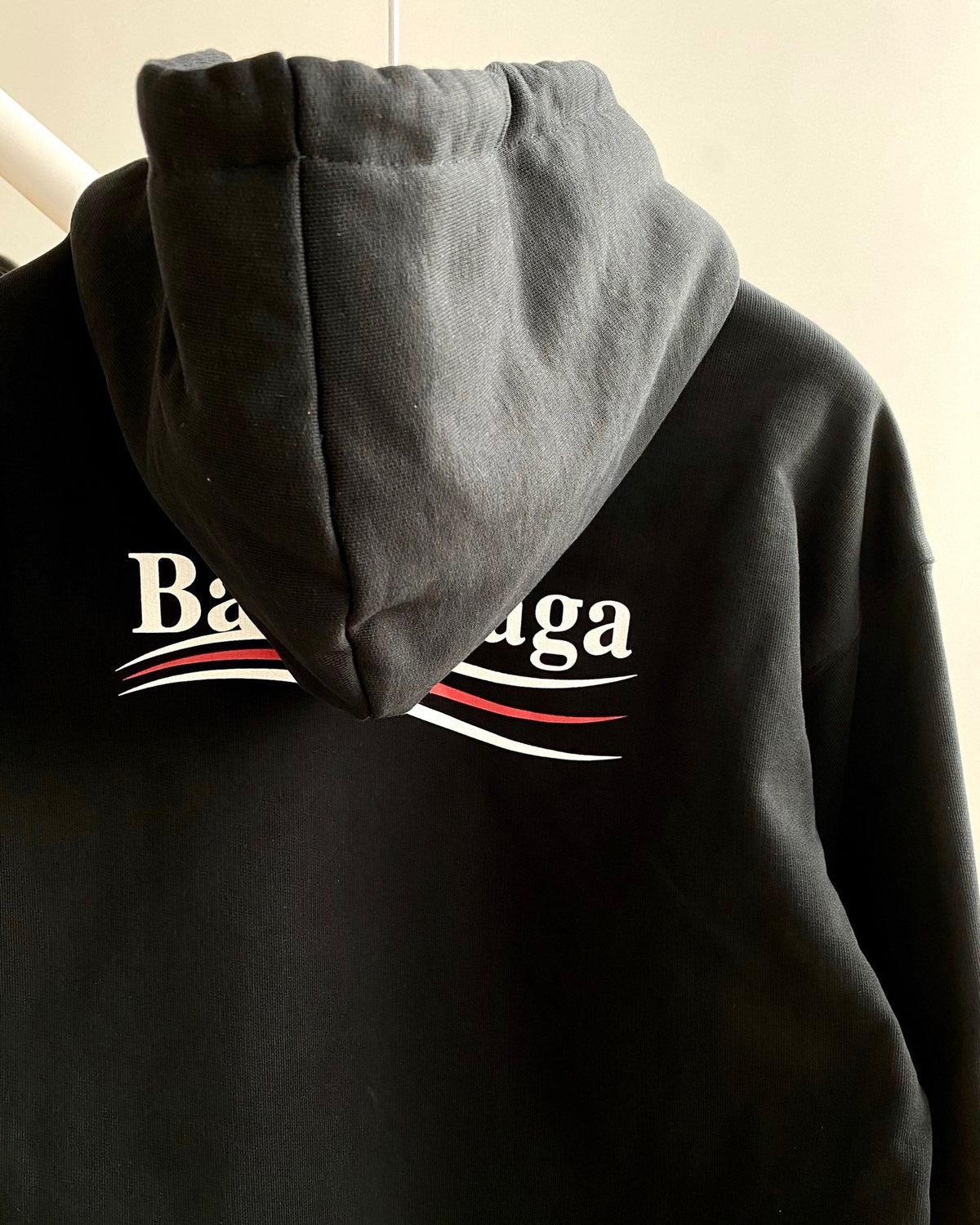 Black Cotton Chest Logo Half-Zip - Men's